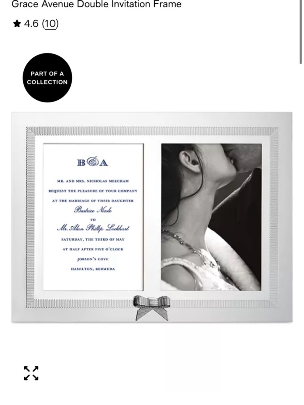 kate spade Silver Mirrored Double Picture Frame with Bow Accent - Picture 6 of 6